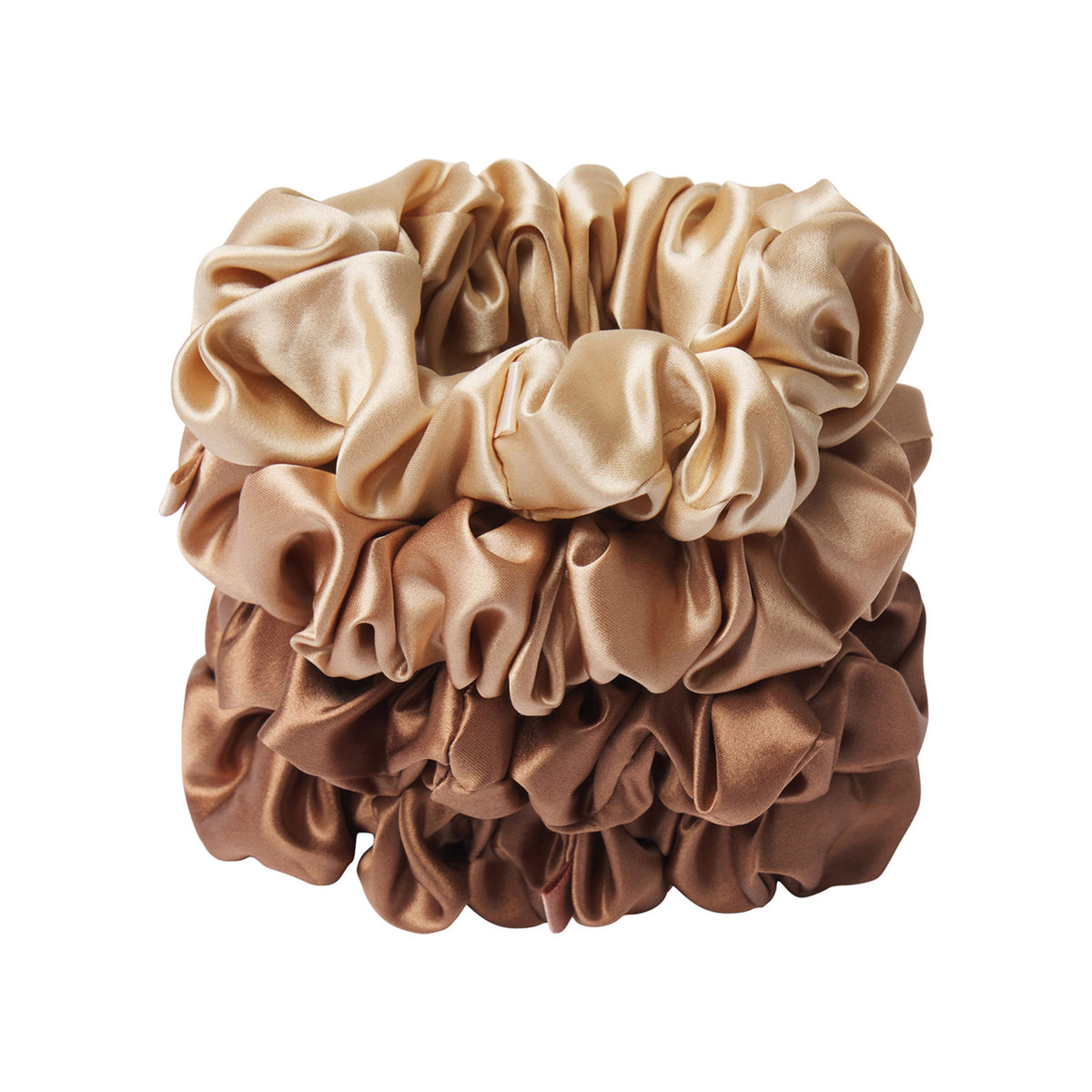 SLIP 100% pure silk hair accessories scrunchies bundle limited edition sets SLIP X SKIMS PURE SILK LARGE SCRUNCHIES 4-PACK | FAIR | SKIMS main image 2