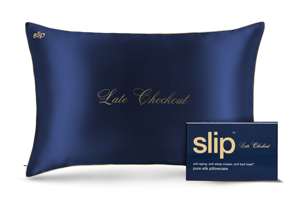 Late Checkout Navy Queen Zippered Pillowcase