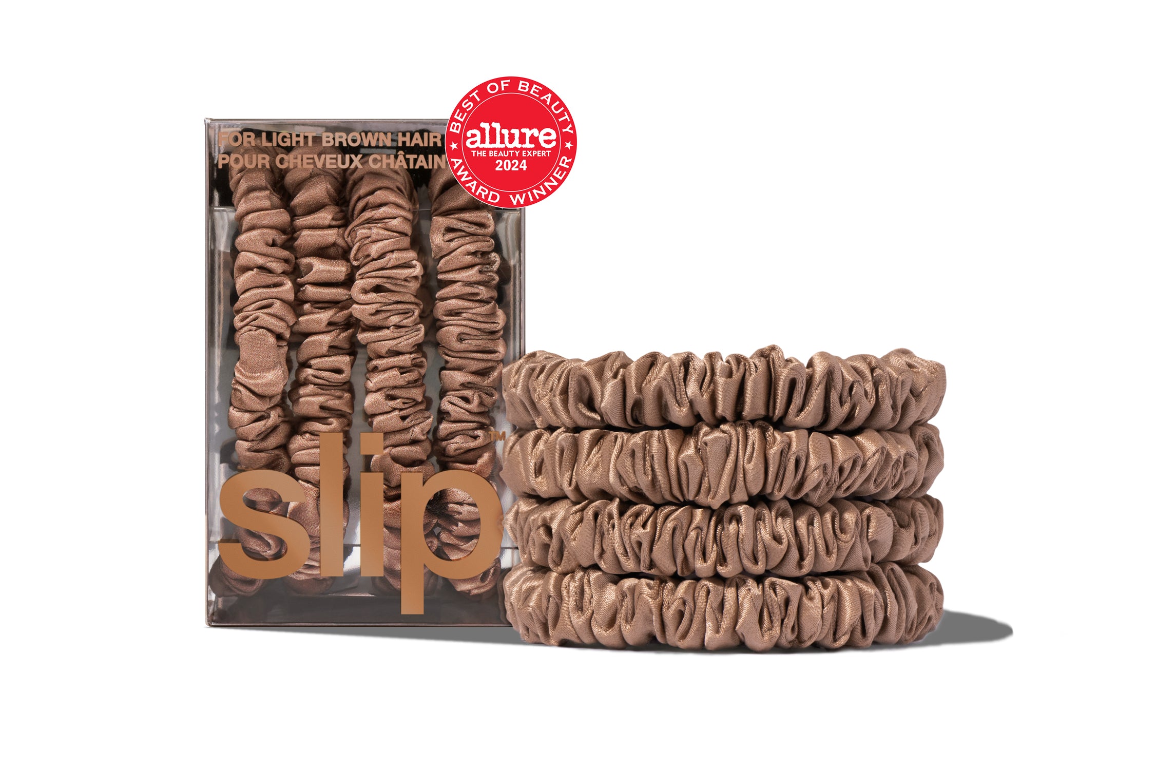 Back To Basics Light Brown Skinny Scrunchies – Slip