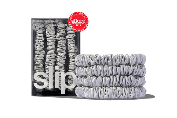 BACK TO BASICS SILVER SKINNY SCRUNCHIES