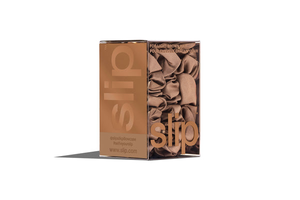 BACK TO BASICS LIGHT BROWN MIDI/LARGE SCRUNCHIE SET