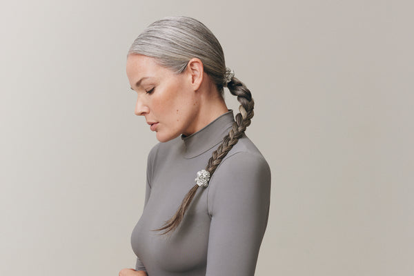 BACK TO BASICS SILVER SKINNY SCRUNCHIES