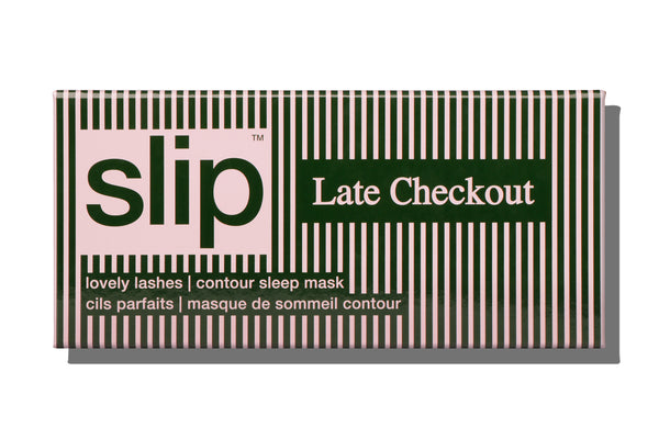 Slip Late Checkout contour sleep mask striped packaging on a white background