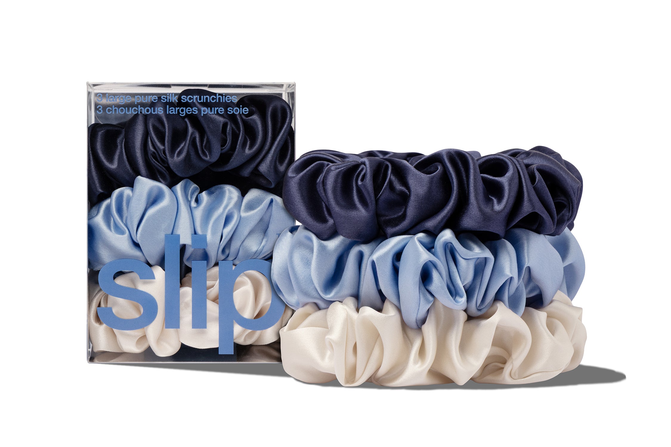 n*i様 【アダプター付】バンジーストラップ Future Blue Satin Skye Large Scrunchies – Slip