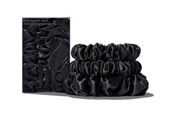 Back To Basics Black Midi/Large Scrunchie Set – Slip display picture 2