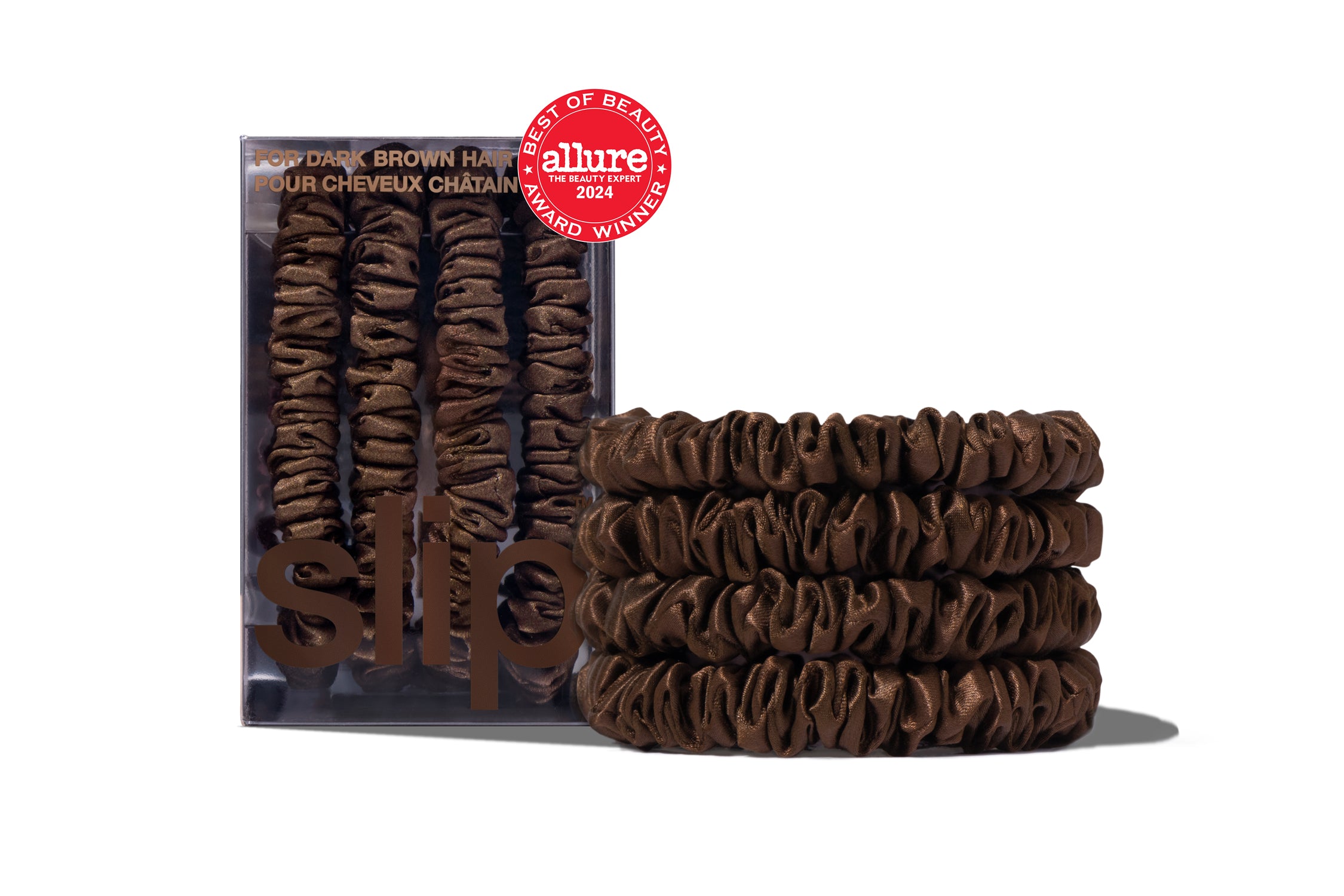 BACK TO BASICS DARK BROWN SKINNY SCRUNCHIES