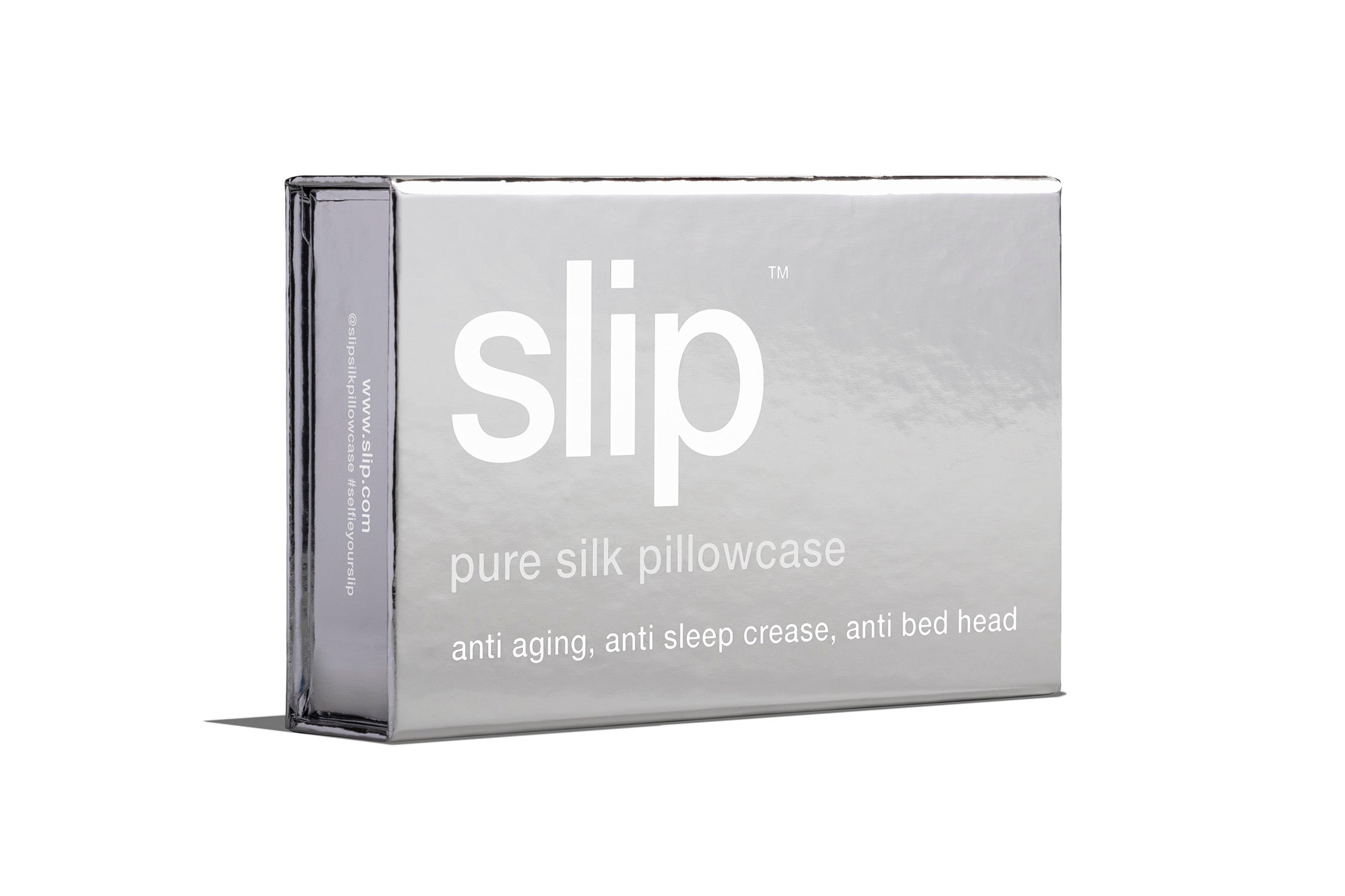 SLIP PURE SILK PILLOWCASE - SILVER - QUEEN - ZIPPERED – Slip