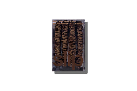 Slip Silk Back to Basics Skinny Scrunchies Dark Brown x 4